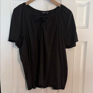 Simply Vera Vera Wang Black Tie-Neck Peasant Blouse